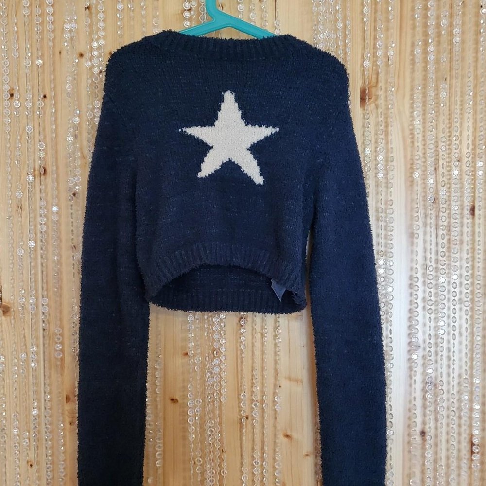 Women's White and Blue Jumper